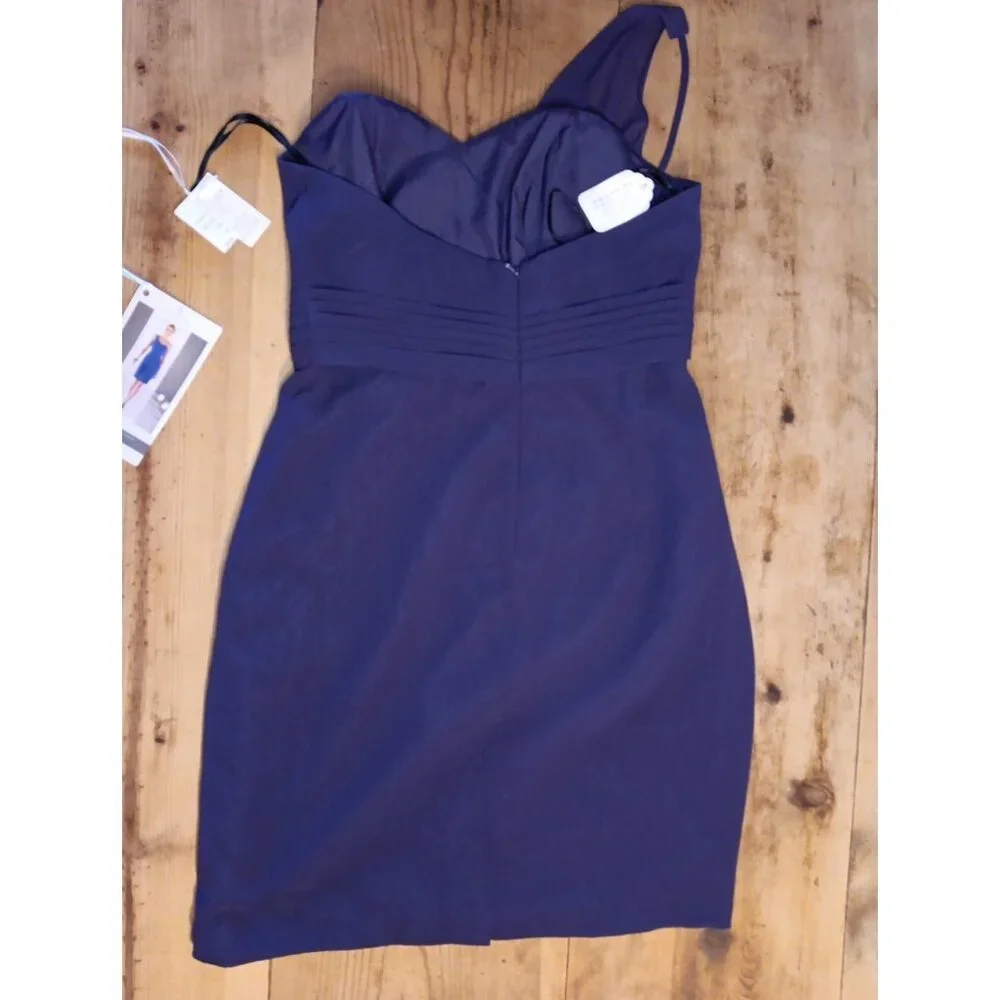 Sorella Vita Cocktail Dress Womens 12 Concord One Shoulder Shirred 8372 $285 NWT - Picture 5 of 9